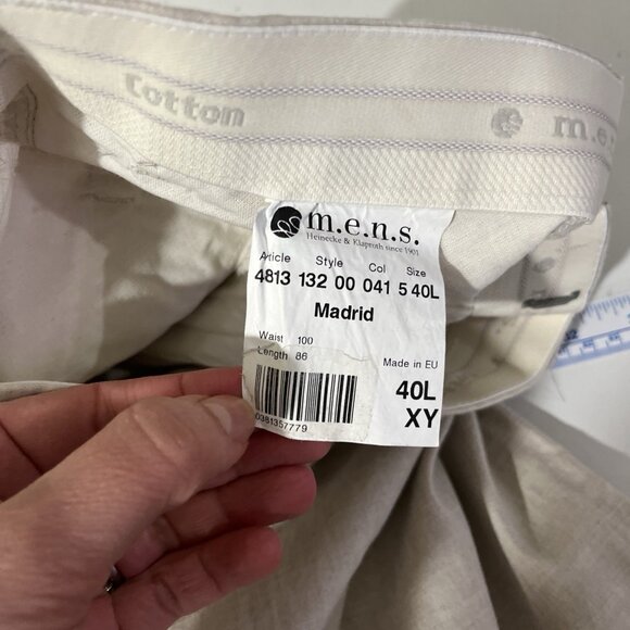 m.e.n.s. Heinecke & Klaproth Madrid-Made Linen-Cotton Mens Pants Men's Size 40 - Picture 8 of 12
